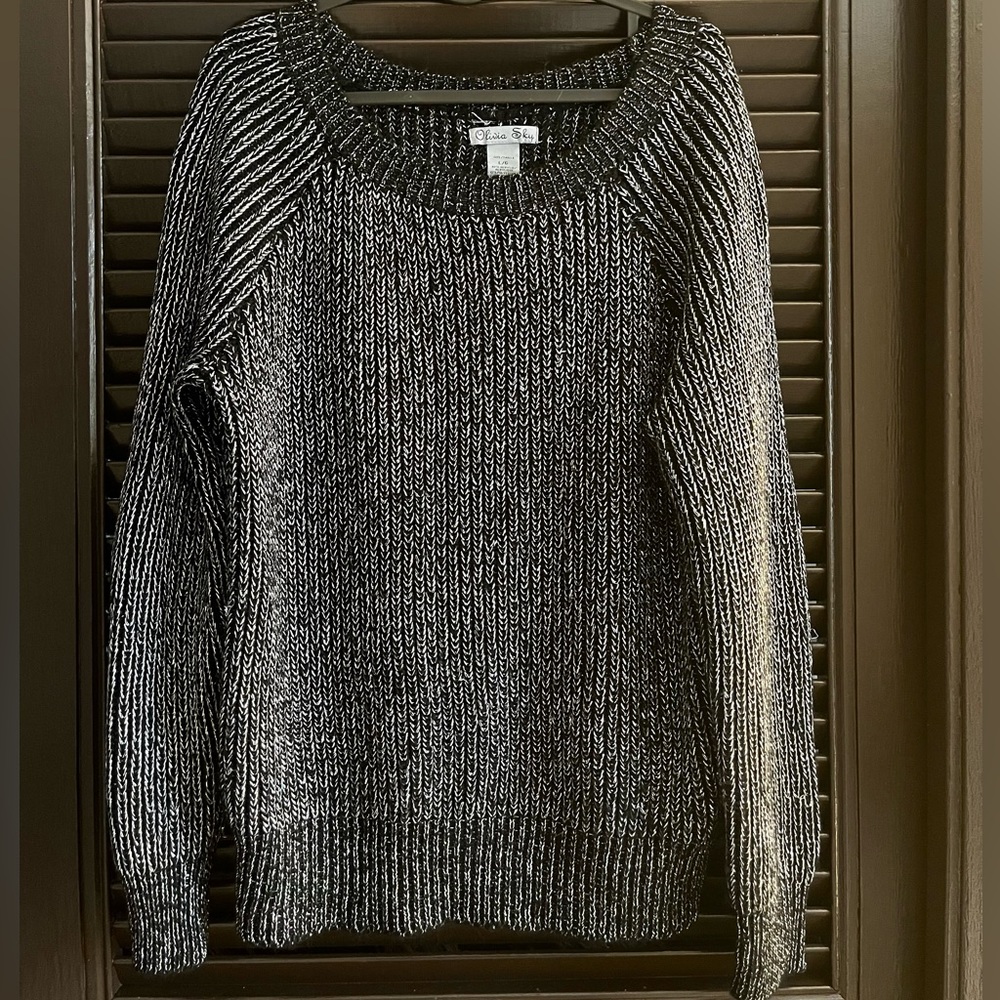 Olivia Sky glittery crew neck sweater for women